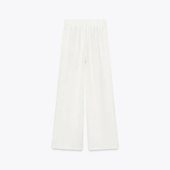 ZARA 2 PIECES SET GATHERED KIMONO SHIRT AND CREPE WIDE LEG PANTS SIZE XS/S - Picture 14 of 15